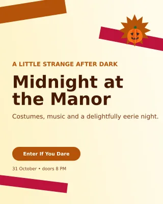Kinetic Halloween Event Portrait Post — editable white seasonal template, instagram portrait