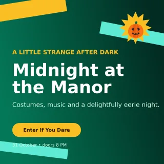 Kinetic Halloween Event Square Post — editable black seasonal template, instagram post