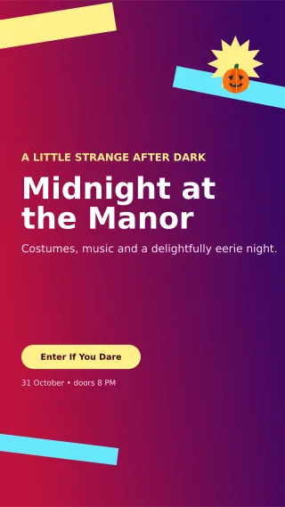 Kinetic Halloween Event Story — editable purple seasonal template, story / reel