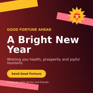 Kinetic Lunar New Year Square Post — editable black seasonal template, instagram post