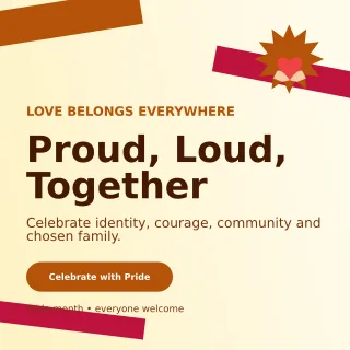 Kinetic Pride Celebration Square Post — editable white seasonal template, instagram post