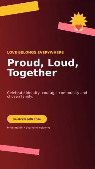 Kinetic Pride Celebration Story — editable black seasonal template, story / reel