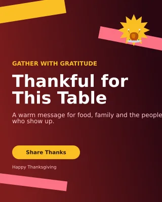 Kinetic Thanksgiving Greeting Portrait Post — editable black seasonal template, instagram portrait