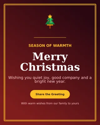 Luxe Christmas Greeting Portrait Post — editable black seasonal template, instagram portrait