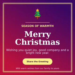 Luxe Christmas Greeting Square Post — editable purple seasonal template, instagram post