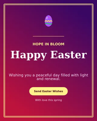Luxe Easter Greeting Portrait Post — editable purple seasonal template, instagram portrait