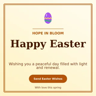 Luxe Easter Greeting Square Post — editable white seasonal template, instagram post