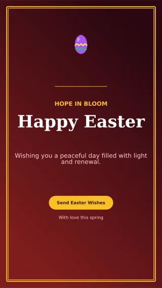 Luxe Easter Greeting Story — editable black seasonal template, story / reel