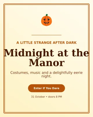 Luxe Halloween Event Portrait Post — editable white seasonal template, instagram portrait