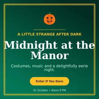 Luxe Halloween Event Square Post — editable black seasonal template, instagram post