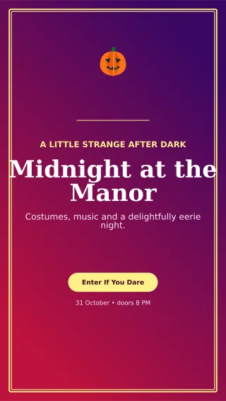 Luxe Halloween Event Story — editable purple seasonal template, story / reel