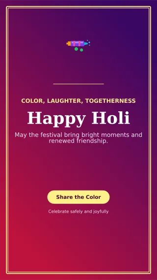 Luxe Holi Greeting Story — editable purple seasonal template, story / reel