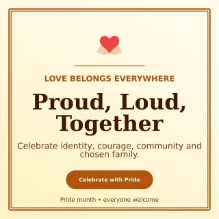 Luxe Pride Celebration Square Post — editable white seasonal template, instagram post