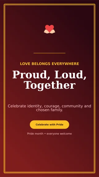 Luxe Pride Celebration Story — editable black seasonal template, story / reel