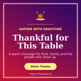 Luxe Thanksgiving Greeting Square Post — editable purple seasonal template, instagram post