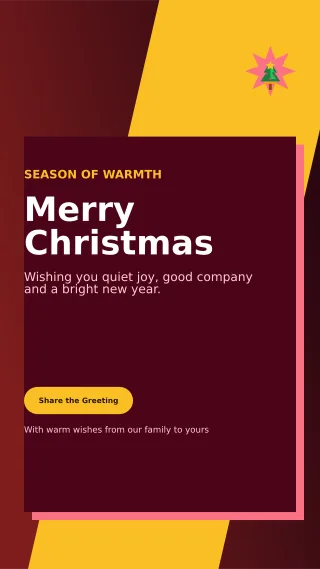 Neo Christmas Greeting Story — editable black seasonal template, story / reel