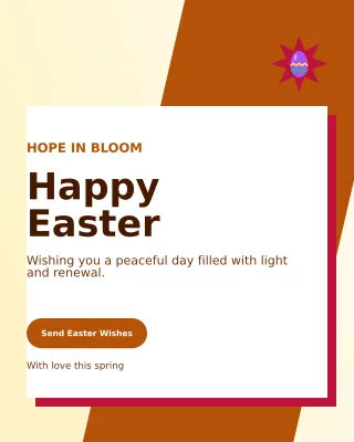 Neo Easter Greeting Portrait Post — editable white seasonal template, instagram portrait