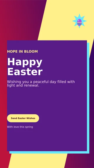 Neo Easter Greeting Story — editable purple seasonal template, story / reel