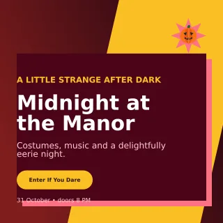 Neo Halloween Event Square Post — editable black seasonal template, instagram post