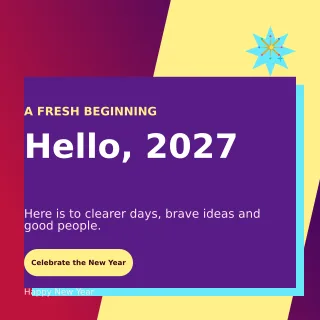 Neo New Year Greeting Square Post — editable purple seasonal template, instagram post