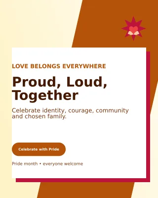 Neo Pride Celebration Portrait Post — editable white seasonal template, instagram portrait