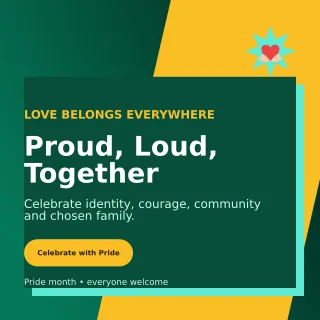 Neo Pride Celebration Square Post — editable black seasonal template, instagram post