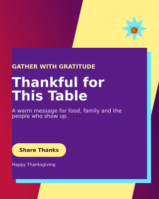 Neo Thanksgiving Greeting Portrait Post — editable purple seasonal template, instagram portrait