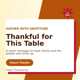 Neo Thanksgiving Greeting Square Post — editable white seasonal template, instagram post