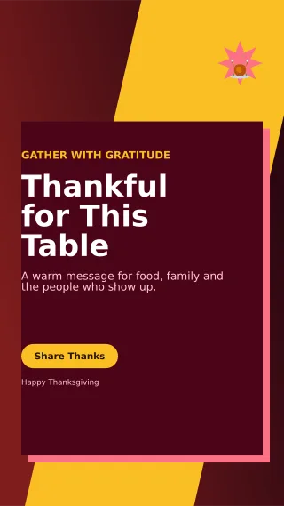 Neo Thanksgiving Greeting Story — editable black seasonal template, story / reel