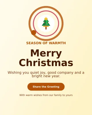 Orbit Christmas Greeting Portrait Post — editable white seasonal template, instagram portrait