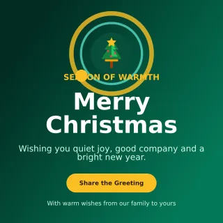 Orbit Christmas Greeting Square Post — editable black seasonal template, instagram post