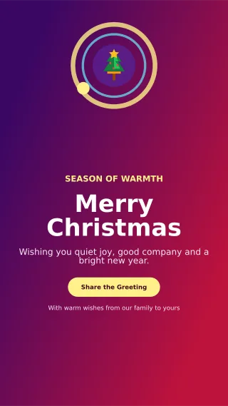 Orbit Christmas Greeting Story — editable purple seasonal template, story / reel