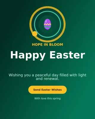 Orbit Easter Greeting Portrait Post — editable black seasonal template, instagram portrait