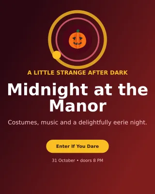 Orbit Halloween Event Portrait Post — editable black seasonal template, instagram portrait