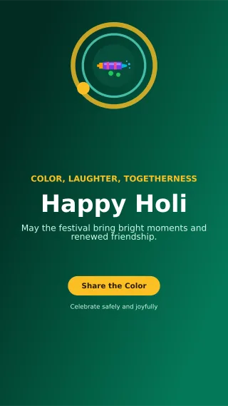 Orbit Holi Greeting Story — editable black seasonal template, story / reel