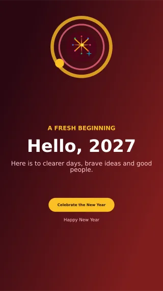 Orbit New Year Greeting Story — editable black seasonal template, story / reel
