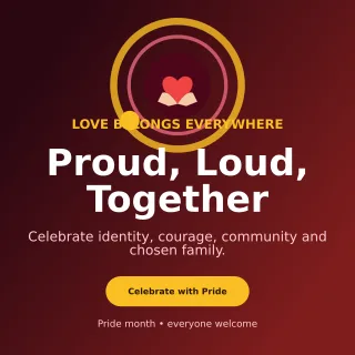 Orbit Pride Celebration Square Post — editable black seasonal template, instagram post