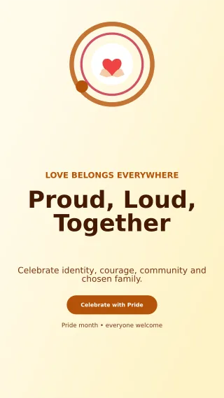 Orbit Pride Celebration Story — editable white seasonal template, story / reel