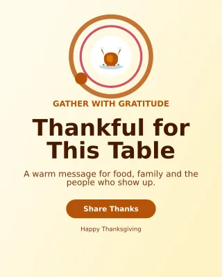Orbit Thanksgiving Greeting Portrait Post — editable white seasonal template, instagram portrait