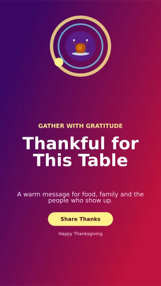 Orbit Thanksgiving Greeting Story — editable purple seasonal template, story / reel