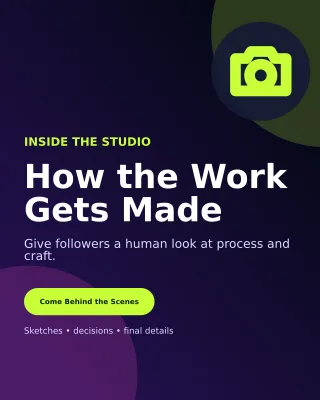 Aurora Behind the Scenes Portrait Post — editable black social media template, instagram portrait