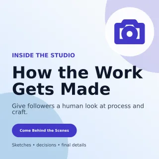 Aurora Behind the Scenes Square Post — editable white social media template, instagram post