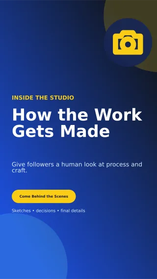 Aurora Behind the Scenes Story — editable blue social media template, story / reel
