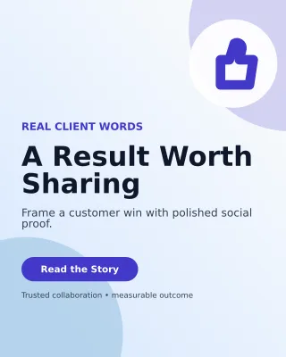 Aurora Client Testimonial Portrait Post — editable white social media template, instagram portrait