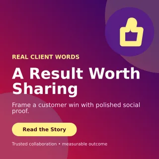 Aurora Client Testimonial Square Post — editable purple social media template, instagram post