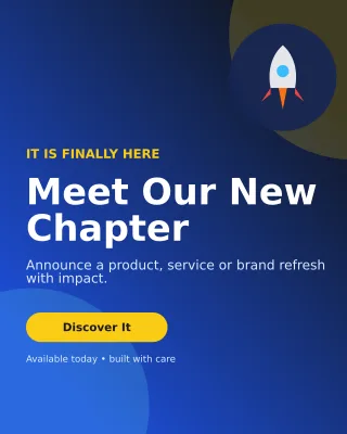 Aurora Launch Announcement Portrait Post — editable blue social media template, instagram portrait