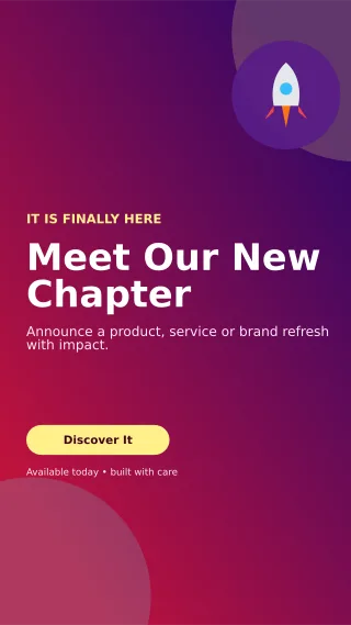 Aurora Launch Announcement Story — editable purple social media template, story / reel