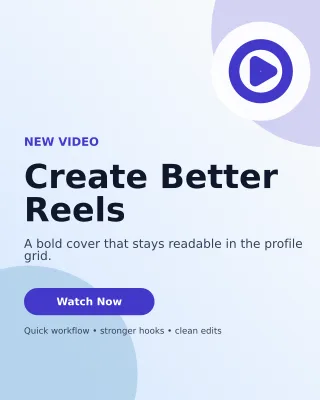 Aurora Reel Cover Portrait Post — editable white social media template, instagram portrait