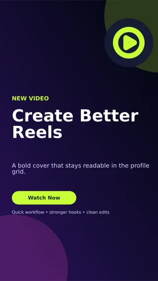 Aurora Reel Cover Story — editable black social media template, story / reel