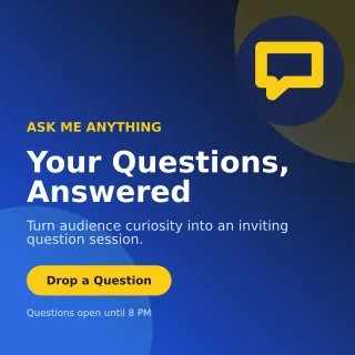 Aurora Story Q&A Square Post — editable blue social media template, instagram post